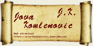 Jova Komlenović vizit kartica